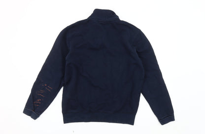 Schott Men's Blue Medium 1/4 Zip Sweatshirt