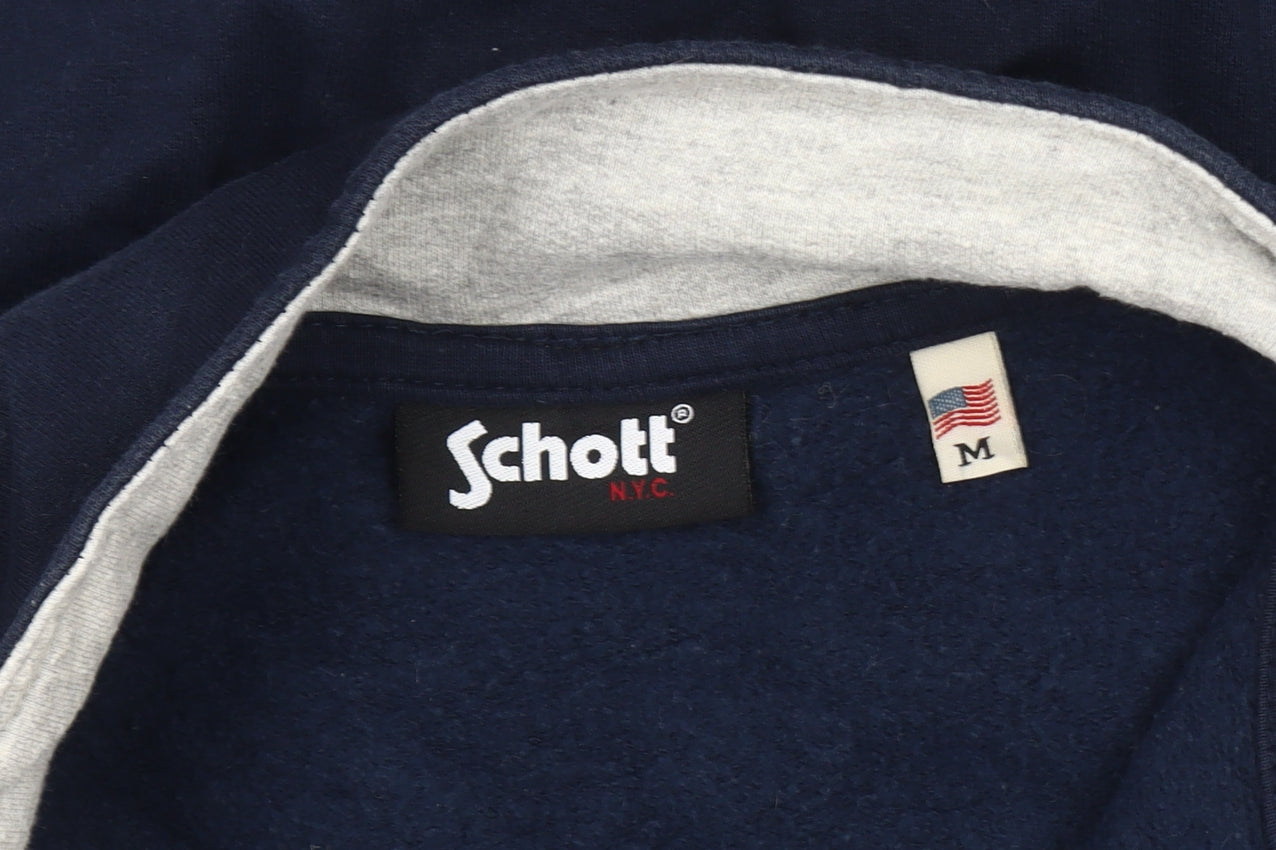 Schott Men's Blue Medium 1/4 Zip Sweatshirt