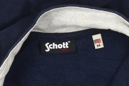 Schott Men's Blue Medium 1/4 Zip Sweatshirt