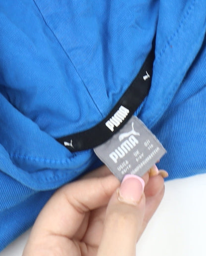 Puma Boys Blue Embroidered Hoodie XS