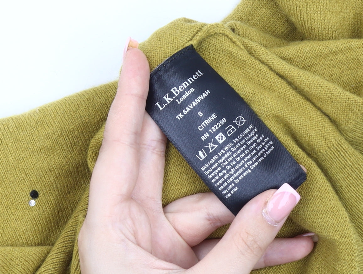 L.K. Bennett Women's Yellow Pullover Jumper Size S