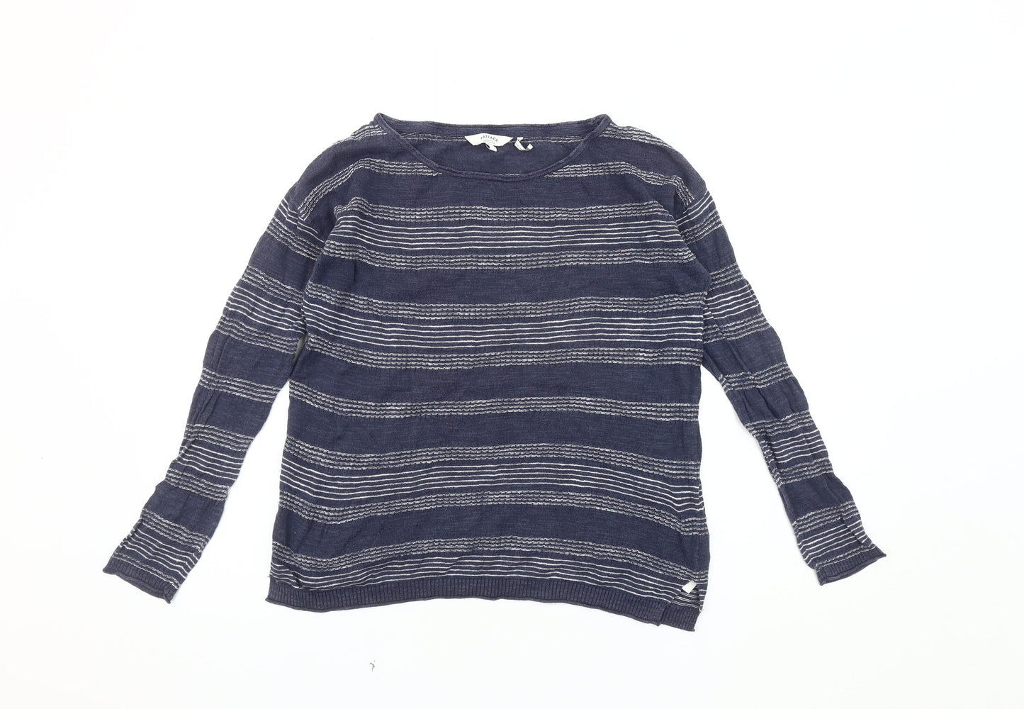 Womens UK Size 8 FatFace Blue Basic T-Shirt