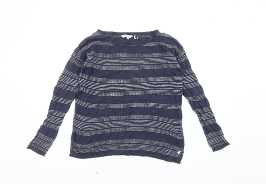 Womens UK Size 8 FatFace Blue Basic T-Shirt