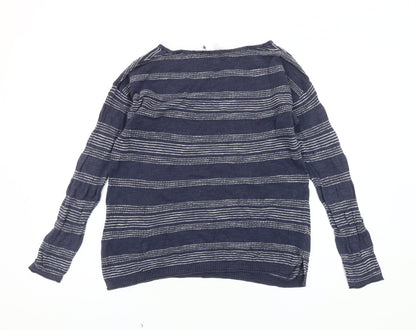 Womens UK Size 8 FatFace Blue Basic T-Shirt