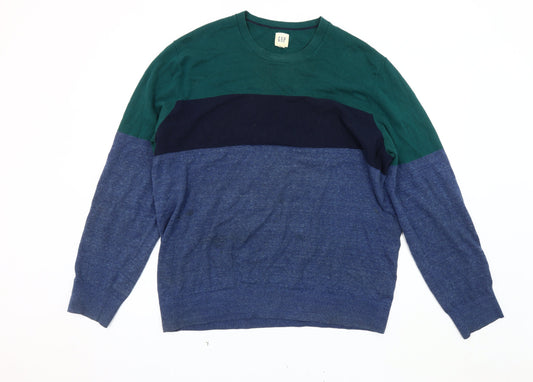 Gap Men's Blue XL Pullover Jumper - Casual & Comfortable