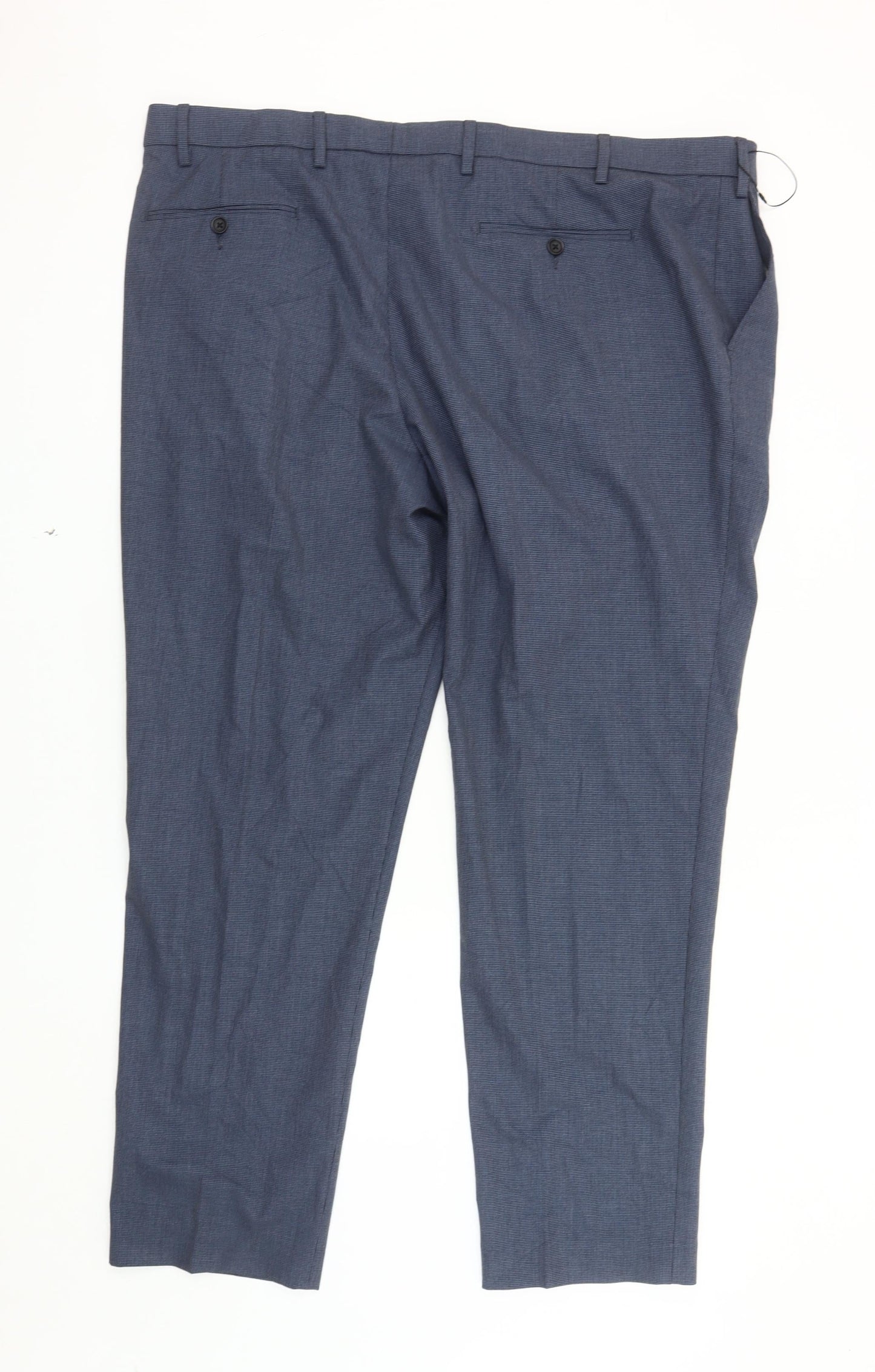 Marks and Spencer Men's Blue Regular Fit Trousers