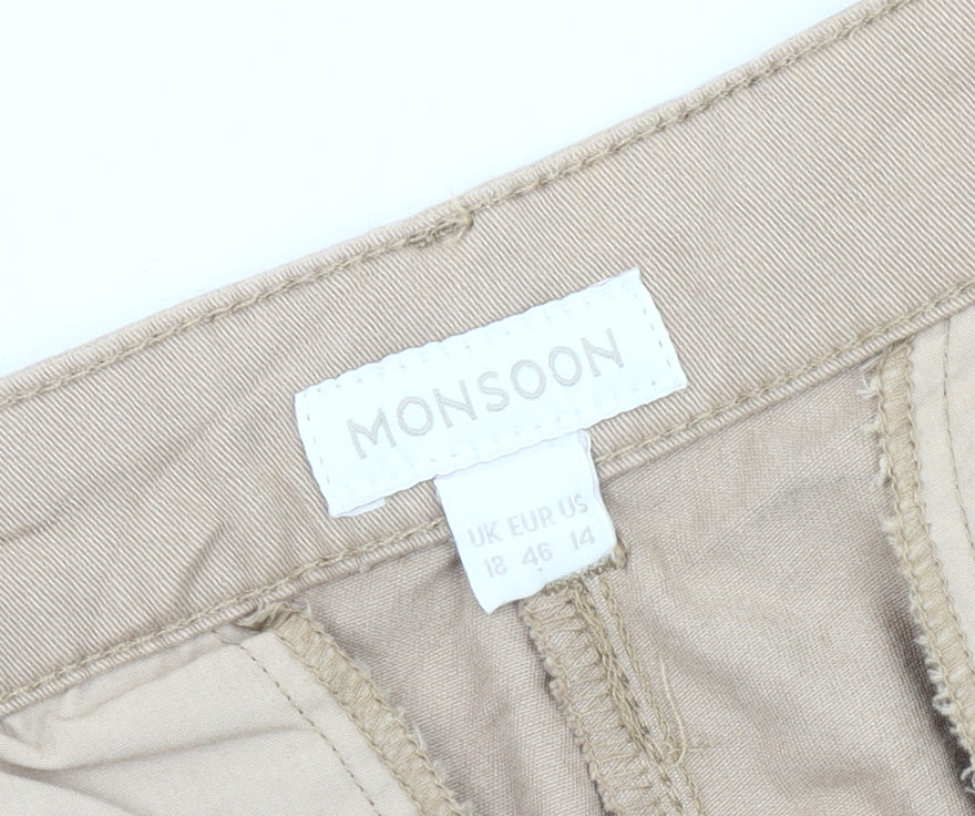 Monsoon Women’s Beige Straight Trousers, Size 18