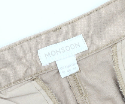 Monsoon Women’s Beige Straight Trousers, Size 18
