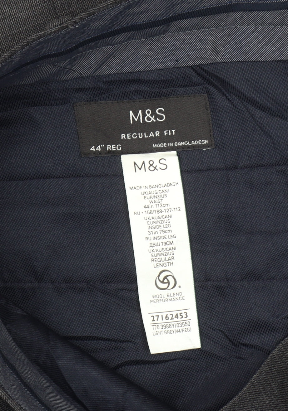 Marks and Spencer Men’s Grey Dress Pants, 44 REG