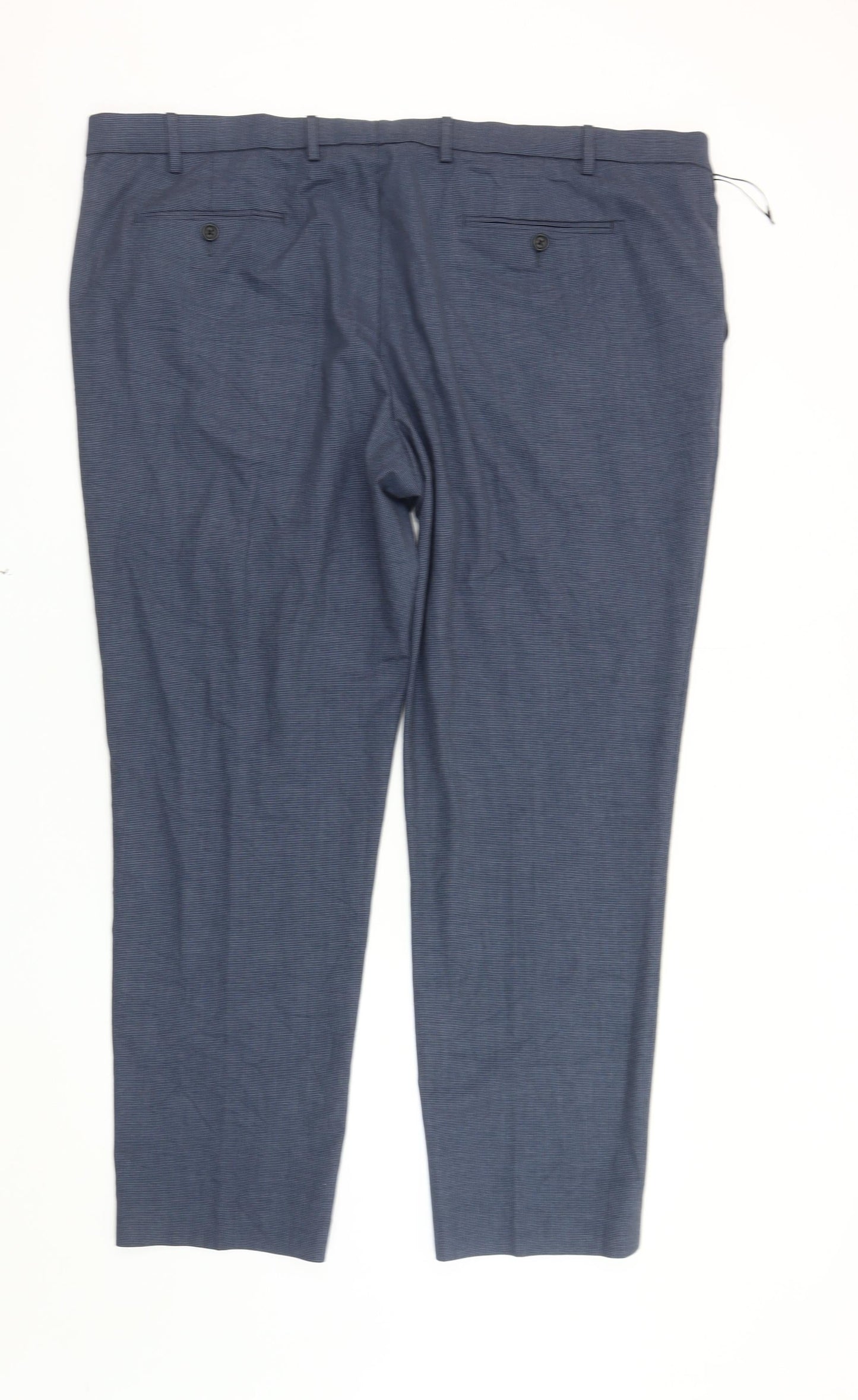 Marks and Spencer Men's Blue Regular Trousers, Size 48
