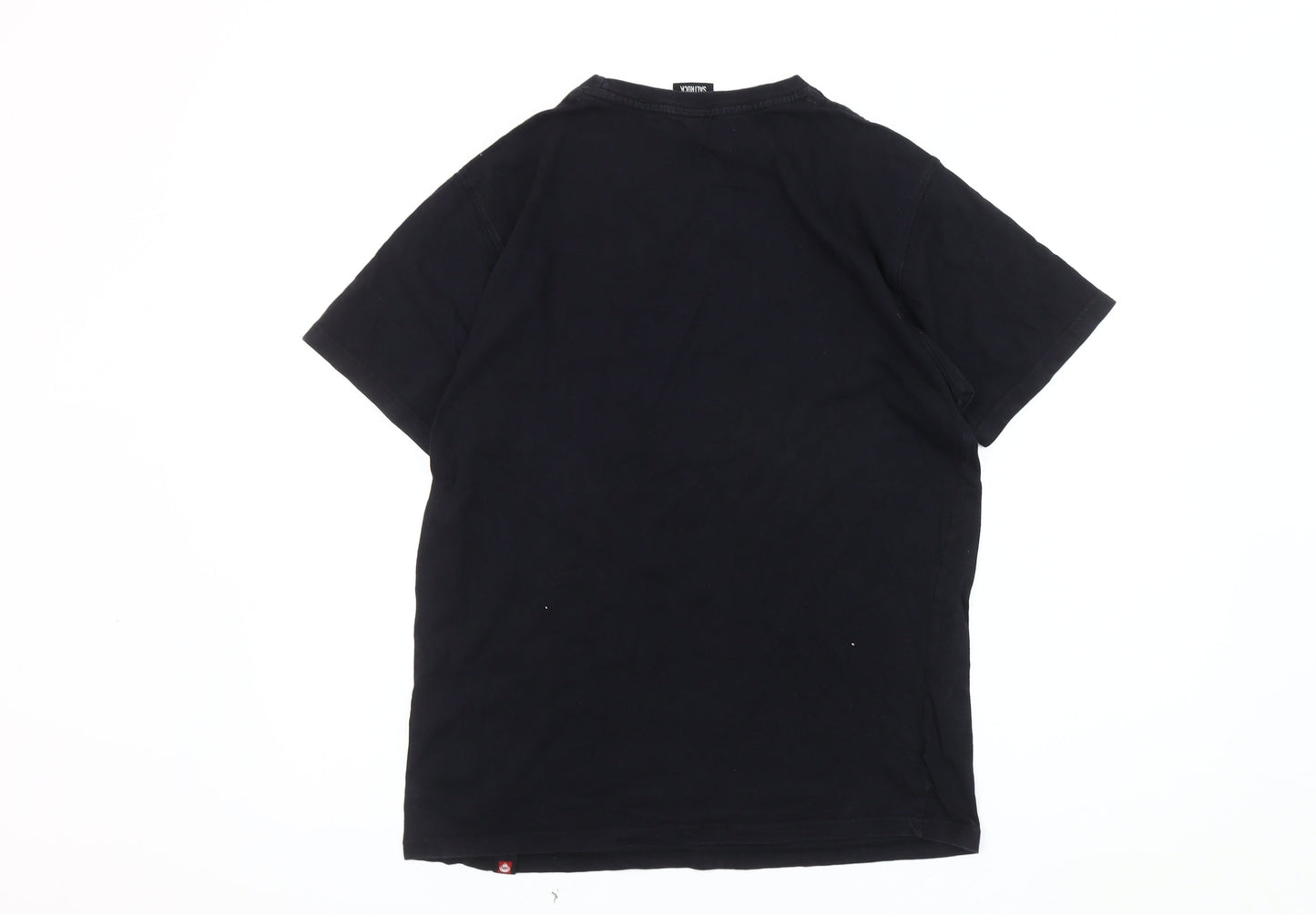 Saltrock Men's Black Crew Neck T-Shirt, Size S, Cotton