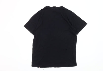 Saltrock Men's Black Crew Neck T-Shirt, Size S, Cotton