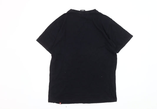 Saltrock Men's Black Crew Neck T-Shirt, Size S, Cotton