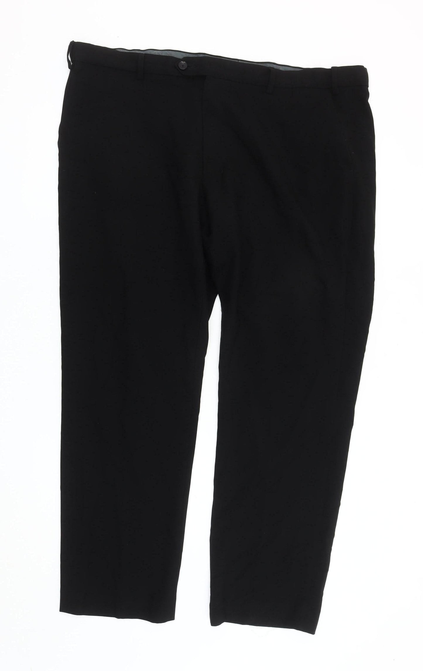 Marks and Spencer Men's Black Regular Fit Trousers 42