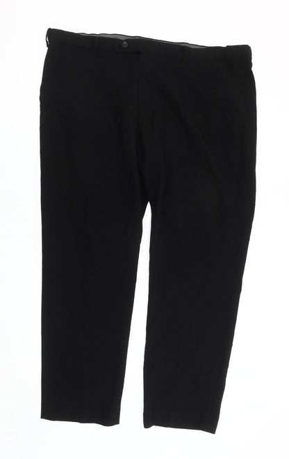 Marks and Spencer Men's Black Regular Fit Trousers 42