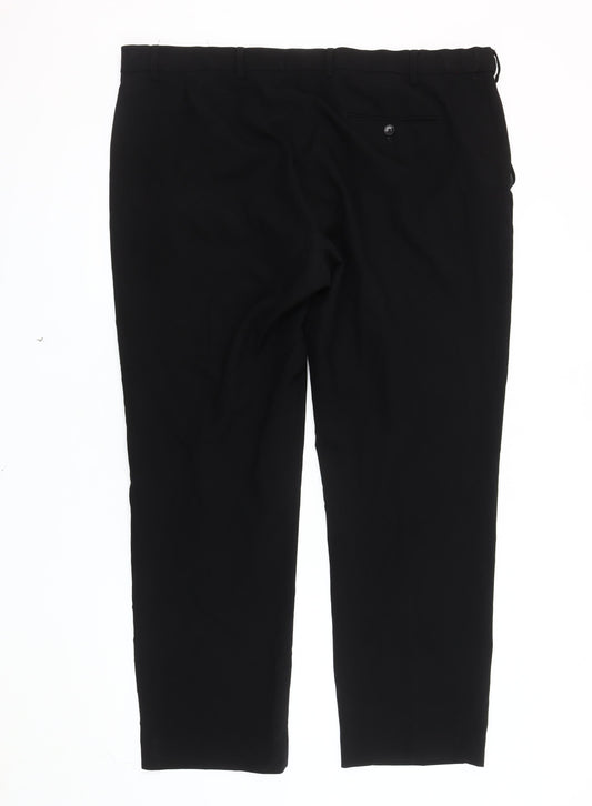 Marks and Spencer Men's Black Regular Fit Trousers 42