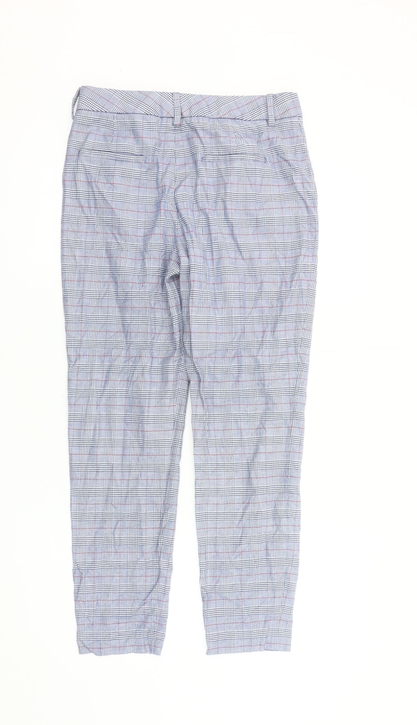 Massimo Dutti Men's Blue Plaid Trousers M