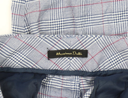 Massimo Dutti Men's Blue Plaid Trousers M