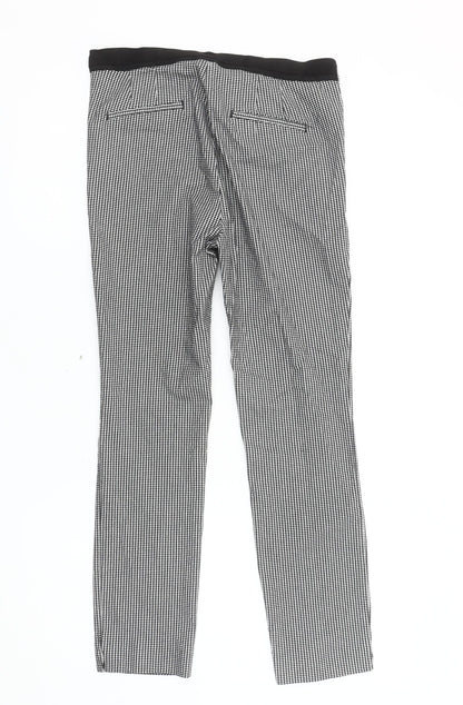 Zara Women's Black Houndstooth Straight Trousers L