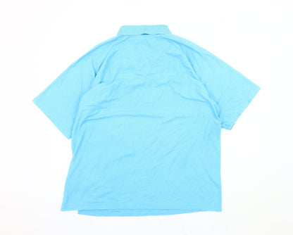 WESTSPORT Men's Polo Shirt Blue XL Striped Short Sleeve