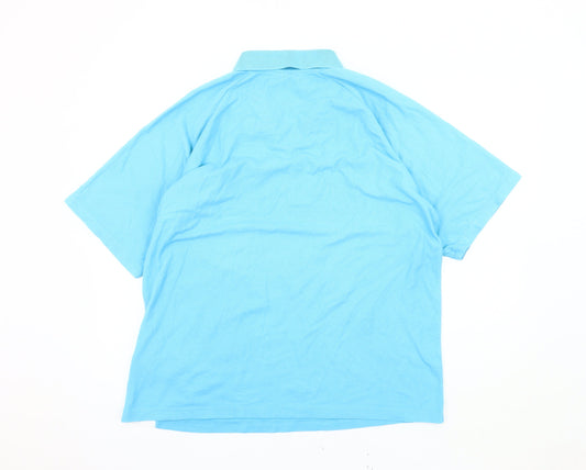 WESTSPORT Men's Polo Shirt Blue XL Striped Short Sleeve