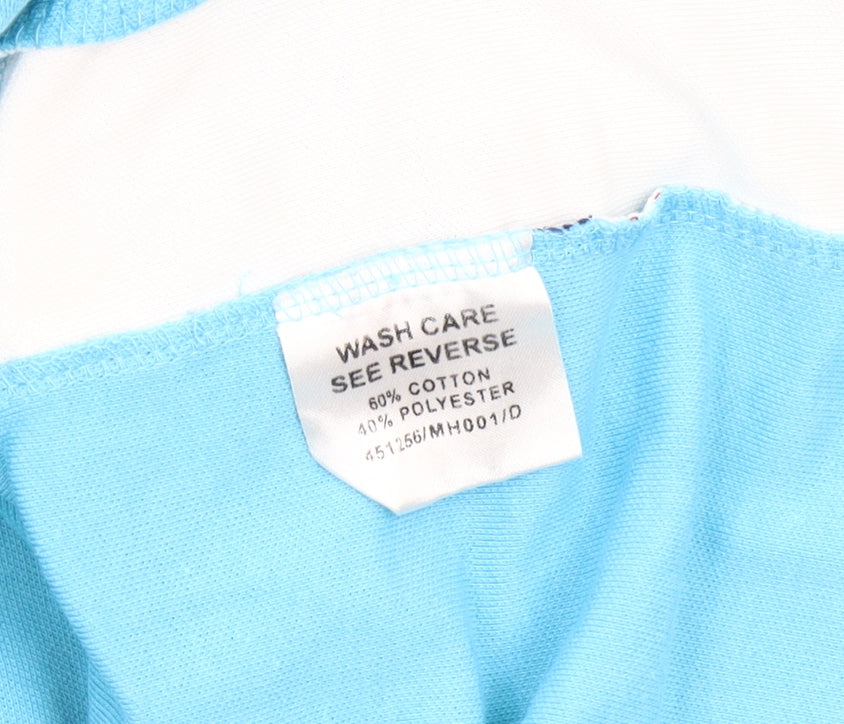 WESTSPORT Men's Polo Shirt Blue XL Striped Short Sleeve