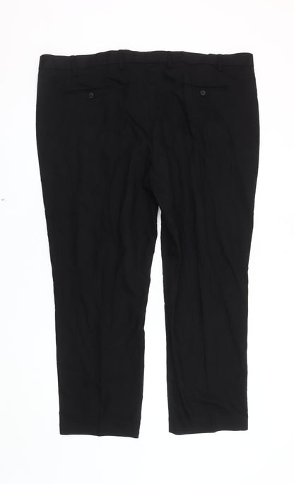 Marks and Spencer Men's Black Regular Trousers Size 46