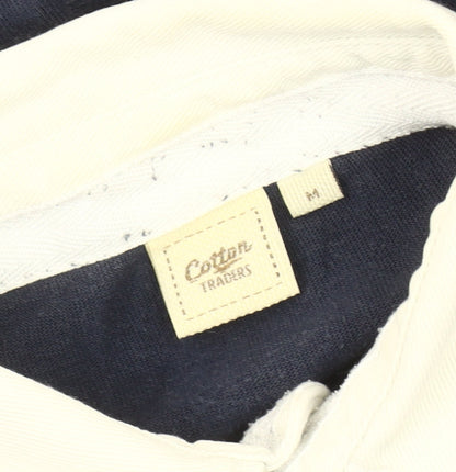 Cotton Traders Men's Blue M Long Sleeve Polo Shirt