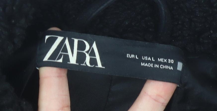 Womens UK Size L Zara Black Basic Jacket