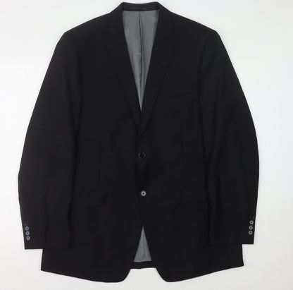 Mens UK Size 44 Charlton Gray Regular Black Suit Jacket