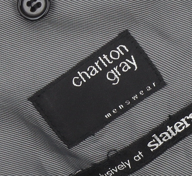 Mens UK Size 44 Charlton Gray Regular Black Suit Jacket