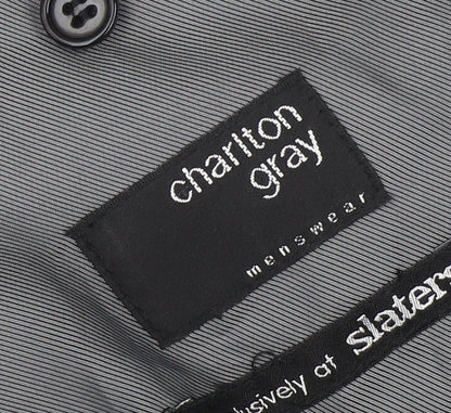 Mens UK Size 44 Charlton Gray Regular Black Suit Jacket