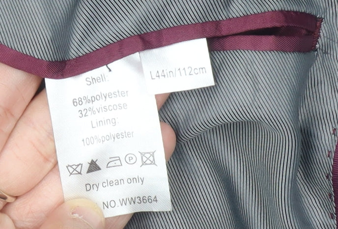 Mens UK Size 44 Charlton Gray Regular Black Suit Jacket