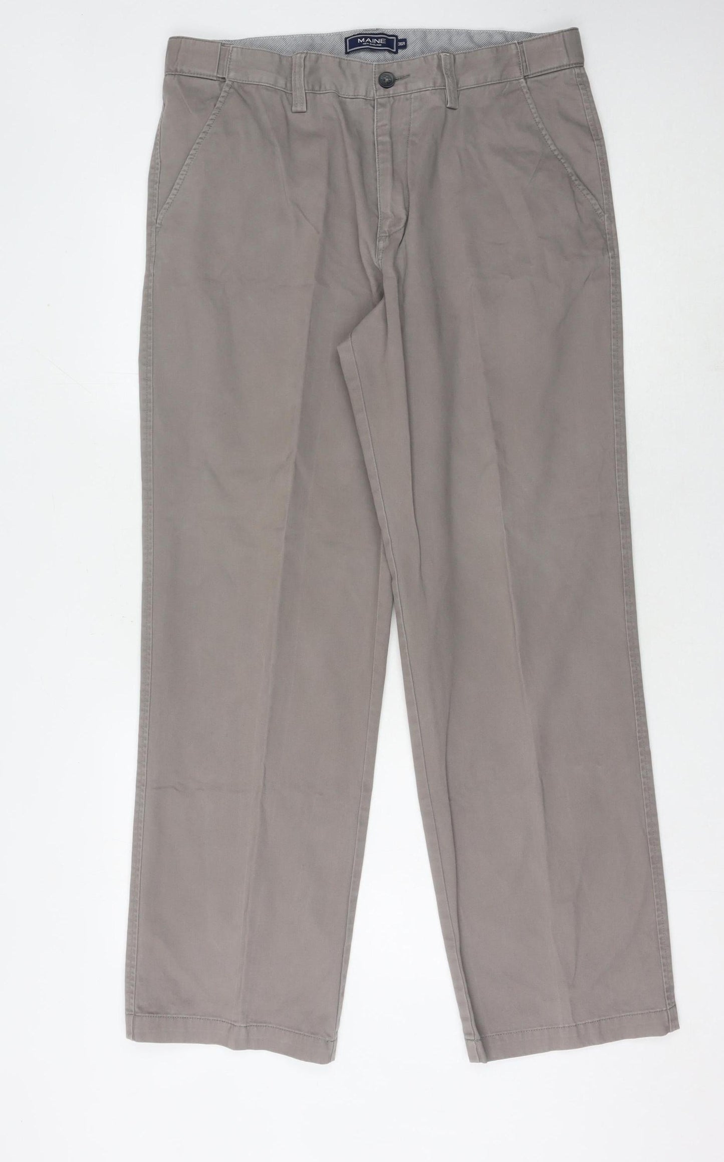 Maine New England Men's Beige Chino Trousers, Size L