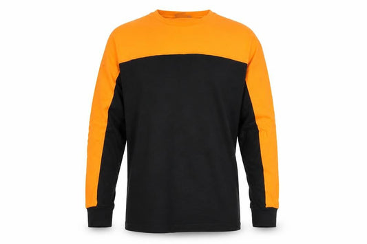 Front view of ASOS Men's M Orange Black Long Sleeve T-Shirt