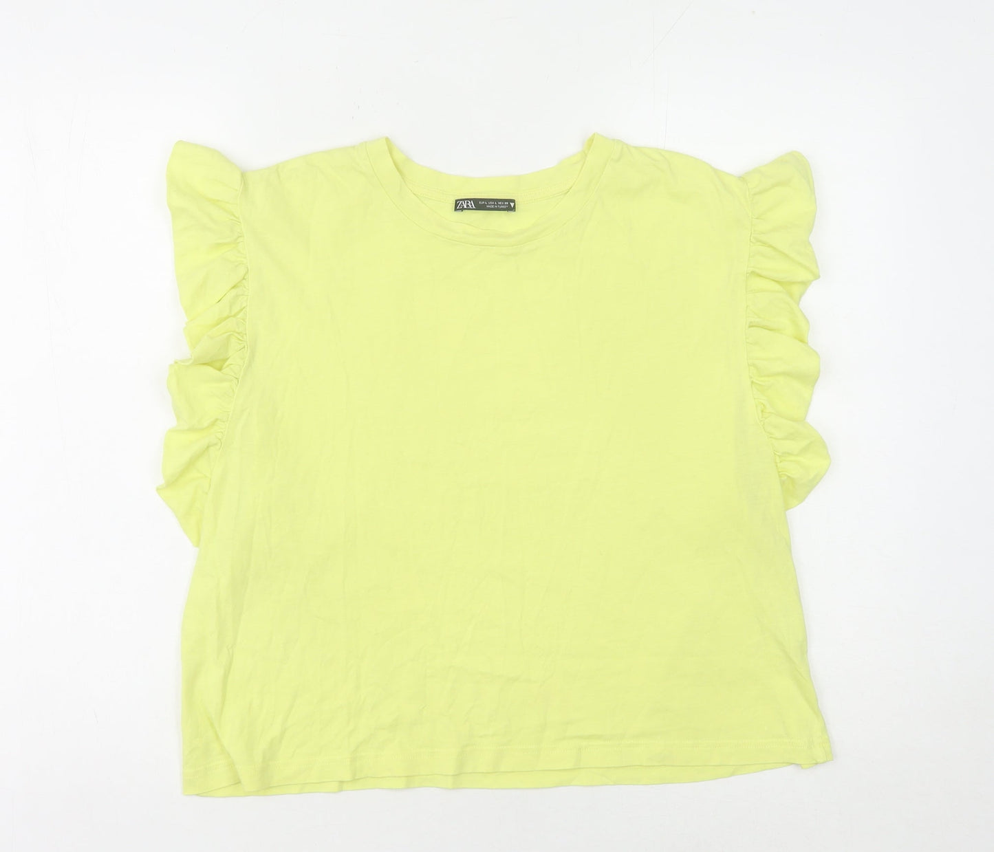 Womens UK Size 12 Zara Yellow Basic Blouse