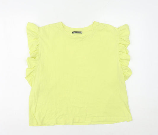 Womens UK Size 12 Zara Yellow Basic Blouse