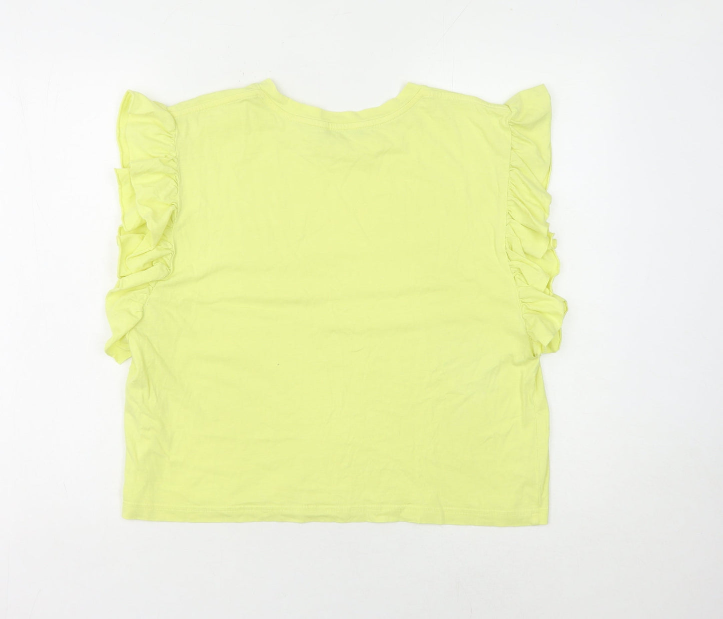 Womens UK Size 12 Zara Yellow Basic Blouse