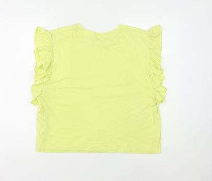 Womens UK Size 12 Zara Yellow Basic Blouse