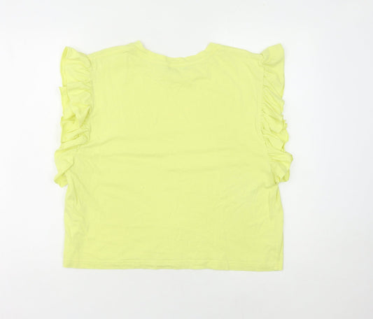 Womens UK Size 12 Zara Yellow Basic Blouse
