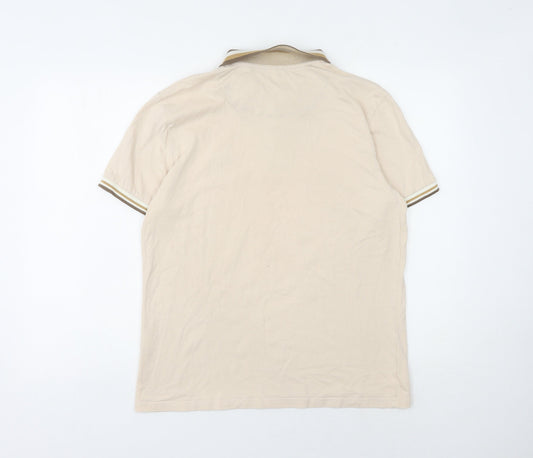 Gabicci Men's Beige Polo Shirt Size S Short Sleeve