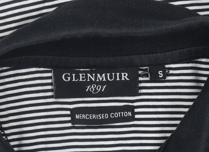 Glenmuir Men's Black Striped Polo Shirt, Size S