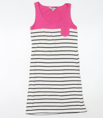 Crew Clothing Women's Pink Striped Tank Dress Size 8