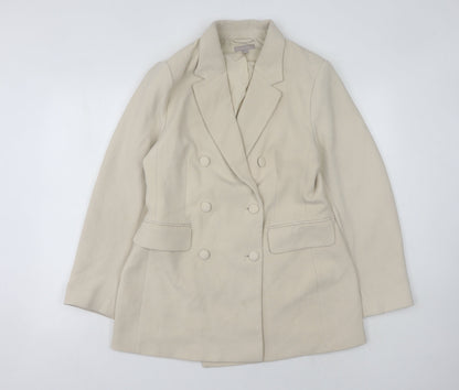 H&M Women's Ivory Double Breasted Blazer Size 14