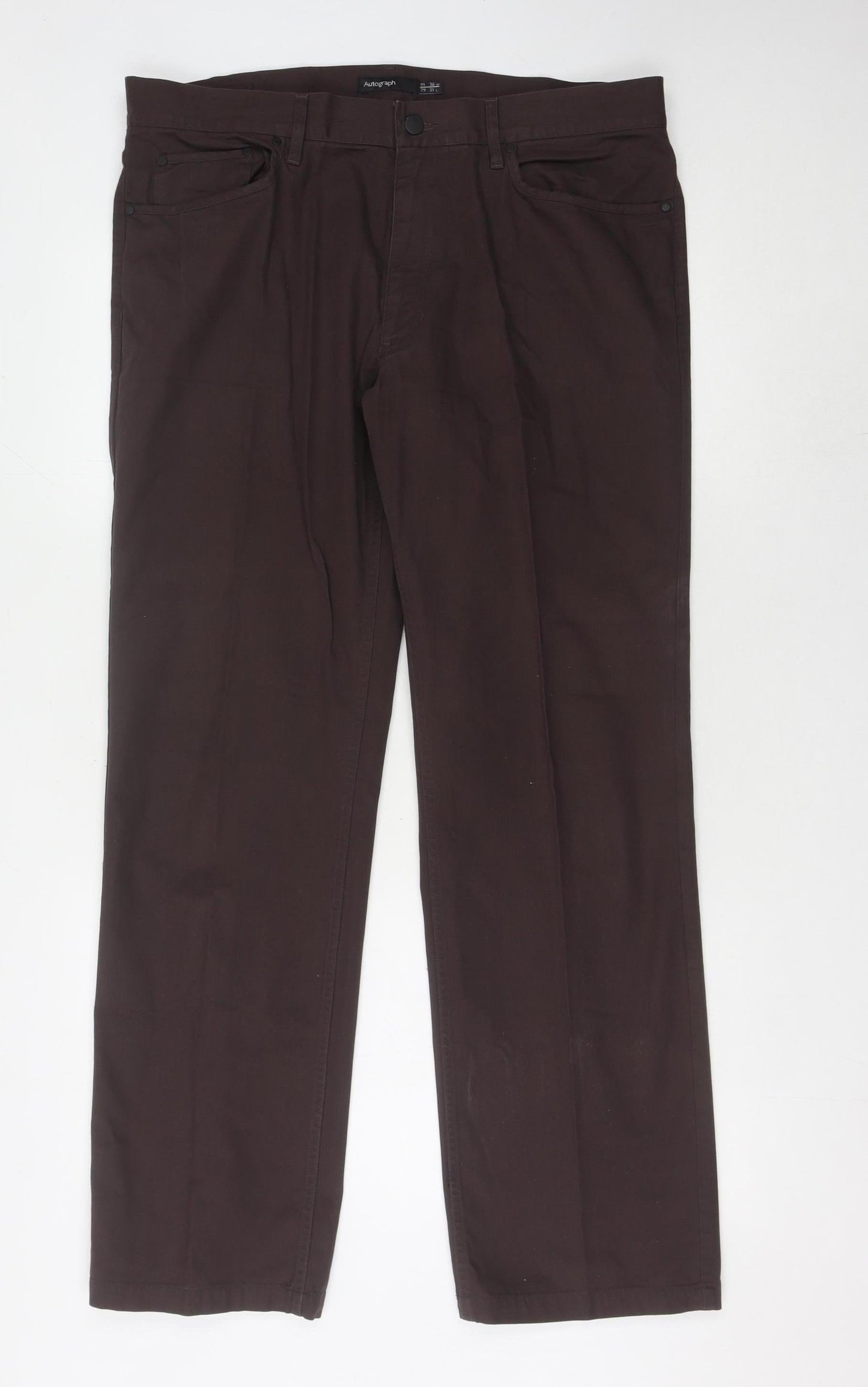 Autograph Men's Brown Straight Jeans, 36W 31L