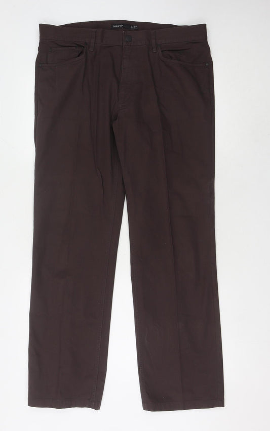 Autograph Men's Brown Straight Jeans, 36W 31L