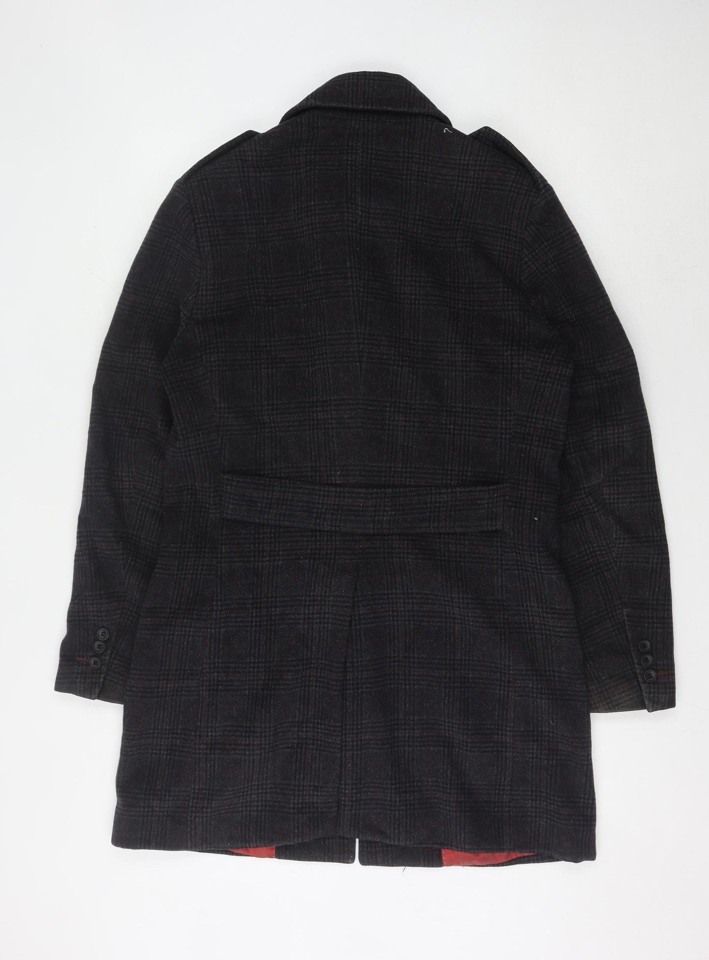 Holland Esquire Women's Black Check Wool Overcoat M