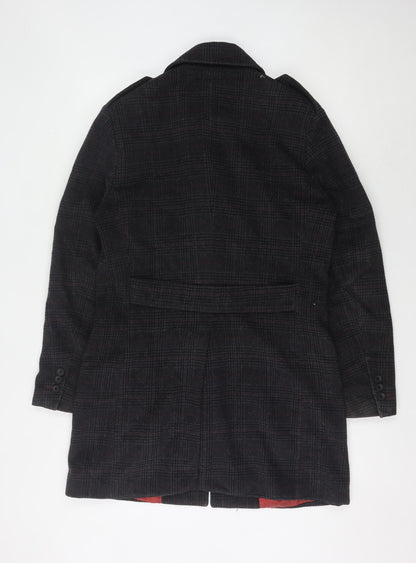 Holland Esquire Women's Black Check Wool Overcoat M