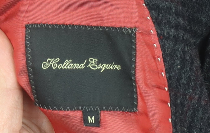 Holland Esquire Women's Black Check Wool Overcoat M