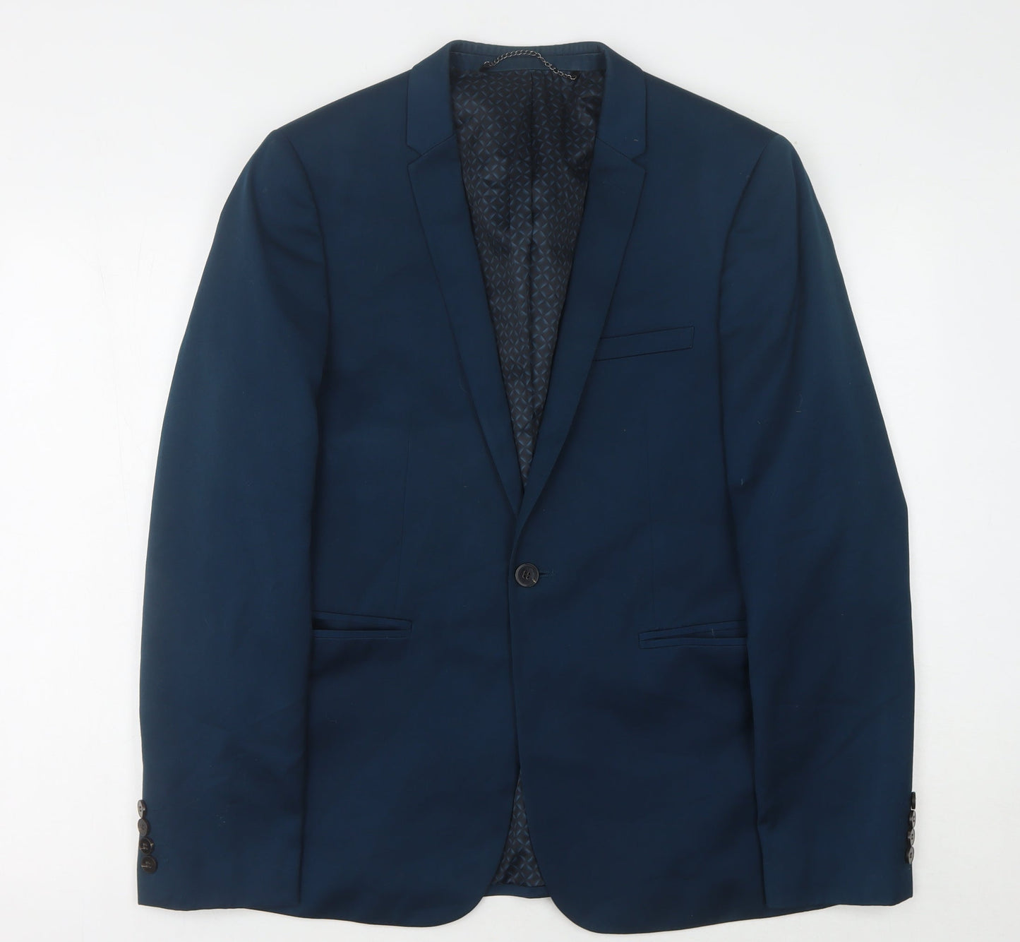Mens UK Size 40 Burton Regular Blue Suit Jacket